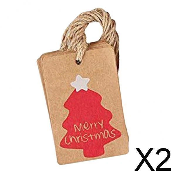 2X 100  / satz Kraftpapier Weihnachten Handwerk Geschenkanhänger