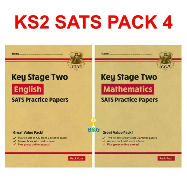 KS2 SATS Practice Papers Maths and English Pack 4 with Answer Cgp Key Stage 2