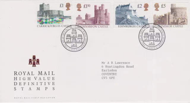 Gb Stamps Royal Mail Official First Day Cover High Values Type 1