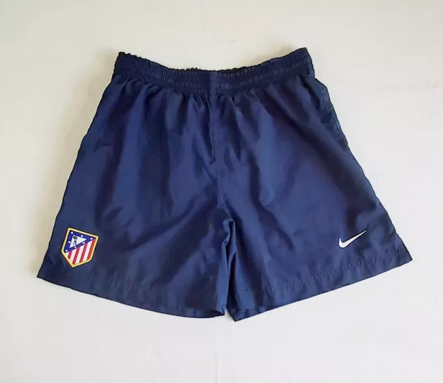 Vintage Nike Athletico Madrid Football Shorts / Size M / Navy Blue & Red