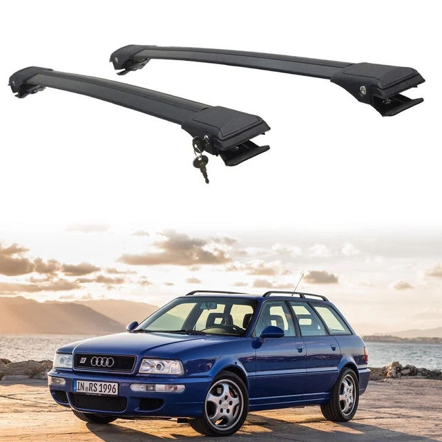Menabo Barres De Toit Transversales Pour Audi A6 S6 C8 Berline 2018-2025 – Aluminium Premium, Antivol, Aérodynamiques, Installation Facile, Noir