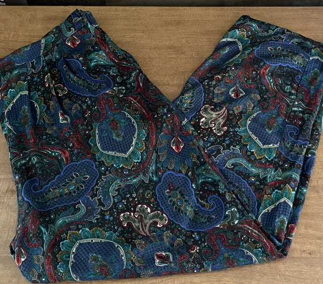 Vintage Orvis Pants XL 90s Pleated Dress Slacks Trousers Paisley Academia Preppy
