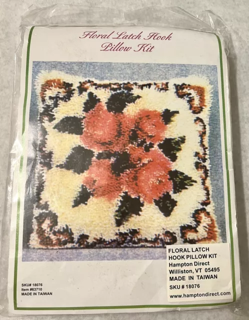 Kit de almohada de gancho floral vintage de Hampton sellado directo nuevo en paquete