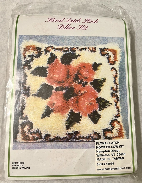 Kit de almohada de gancho floral vintage de Hampton sellado directo nuevo en paquete