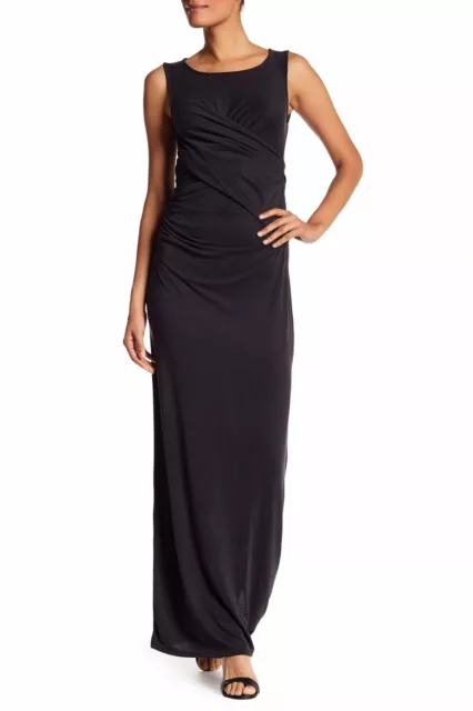 NWT ELLA MOSS Pleat Tuck Maxi Black Dress Sz XS-$228