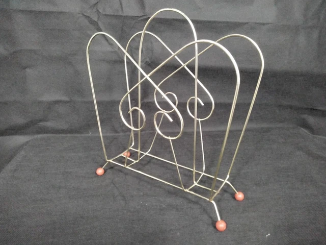 RETRO 1960S Gold Coloured Wire Magazine Rack £25.00 - PicClick UK