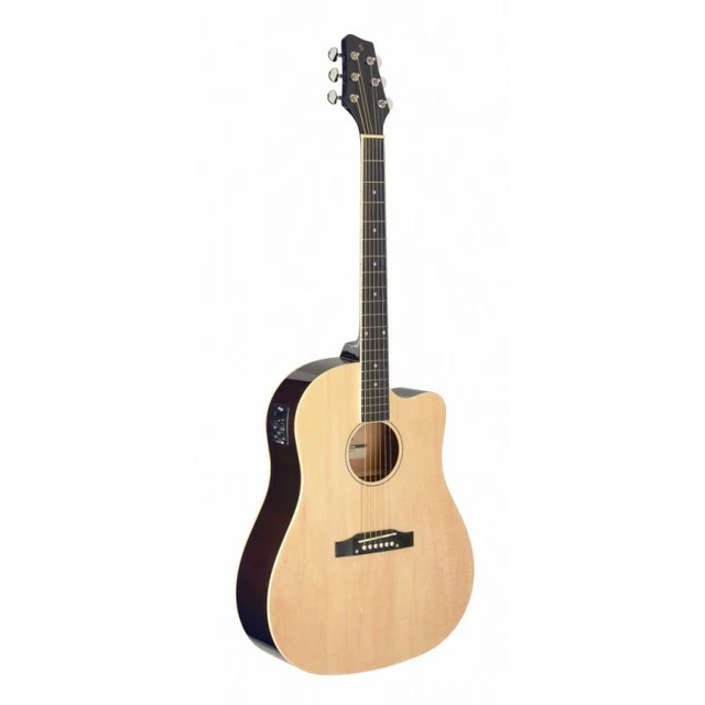 Stagg SA35 DSCE-N - Guitare dreadnought Slope Shoulder électro-acoustique - nat