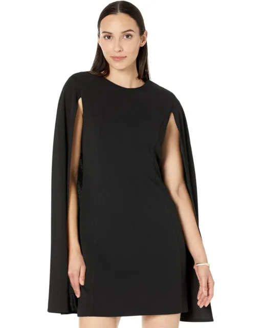 Calvin Klein Black Cape-Sleeve Sheath Dress L108513 Womens Size 12