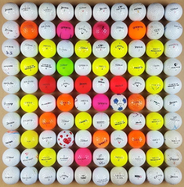 Lot de 100 Balles de Golf Titleist Srixon Callaway Wilson Volvik Dunlop Inesis