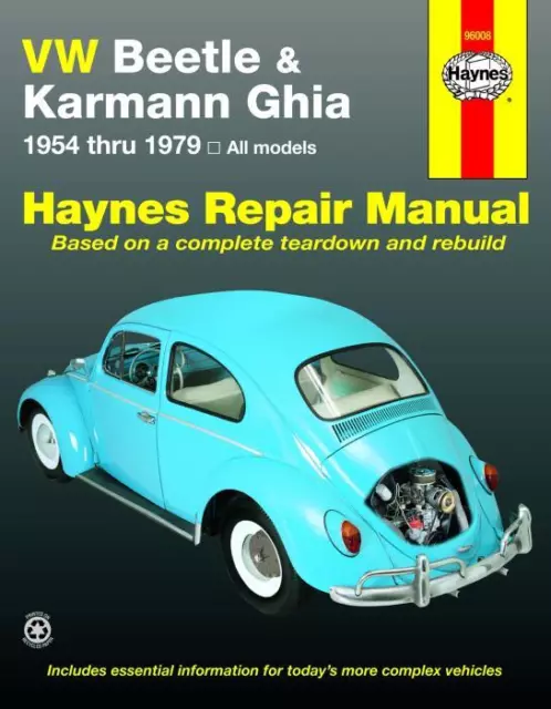 VW Beetle Karmann Ghia 1954-1979 Haynes Manual Workshop