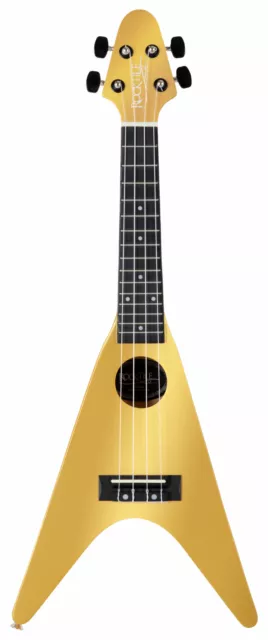 Ukulele Soprano au design Heavy Metal FV Hawaii Acoustic Guitare 15 Frettes doré 3