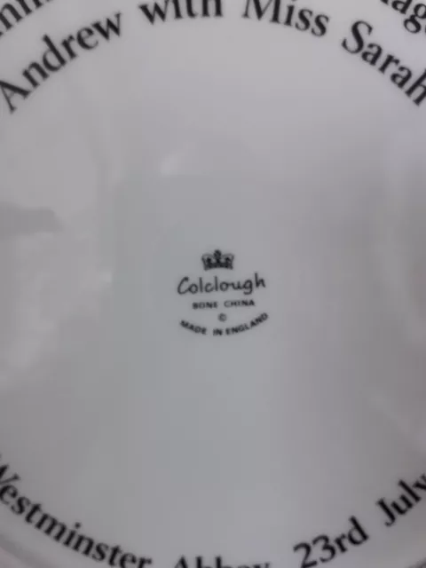 Royal Collectable Bone China Plate, Wedding - Andrew  And Sarah, Colclough China 3