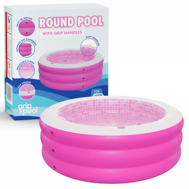 Kiddie Pool Inflatable Round Swimming Pool with Padded Floor tanning and ice tub