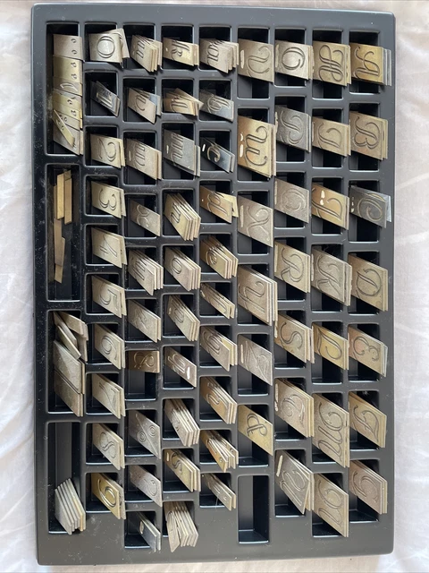 FULL BRASS SET Of Gravograph Double Line Script Copy. Upper And Lower ...