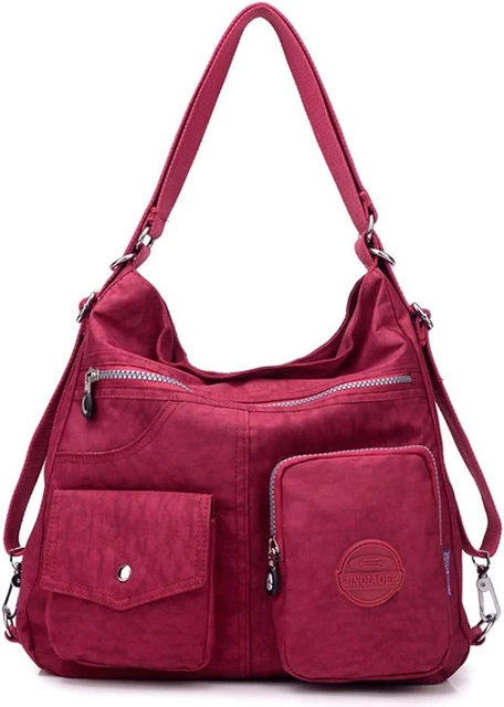 Multipurpose Hobo Purse for Women with Antitheft RFID, Waterproof Nylon Crossbod