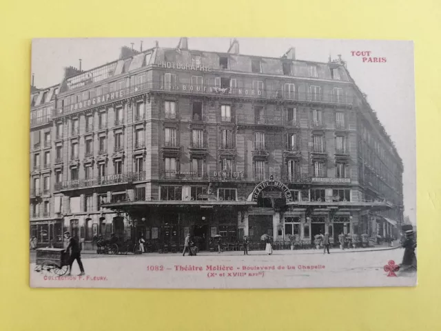 cpa RARE 75 - PARIS Théatre MOLIÈRE Bd de la CHAPELLE Animés Les Bouffes du Nord