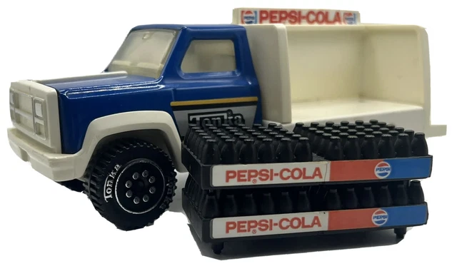 Vintage Tonka Pepsi Cola Blue Delivery Pickup Truck w/ Bottles in 2 Crates