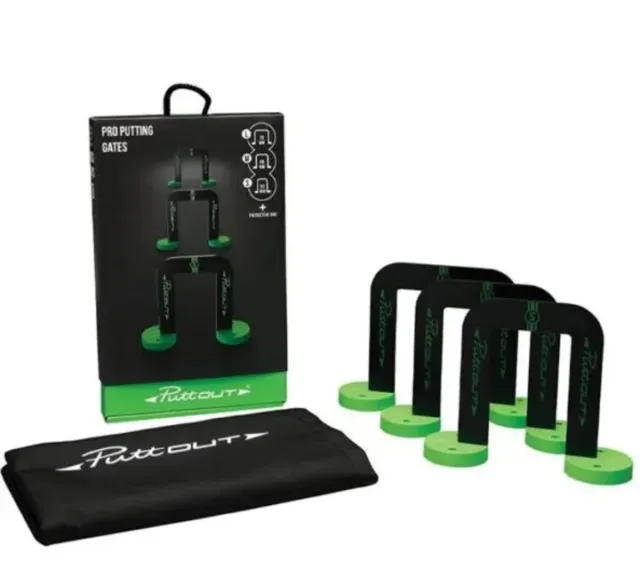 Golf Putting Gates PuttOut Pro - Indoor/Outdoor Practice Aid - 3 Targets and Bag