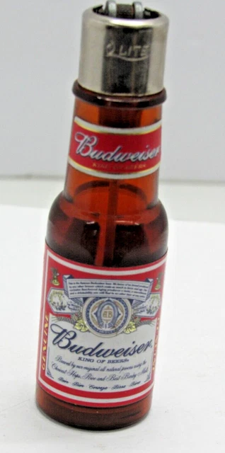 Vintage Budweiser Miniature Beer Bottle Lighter Sparks !! F2-1