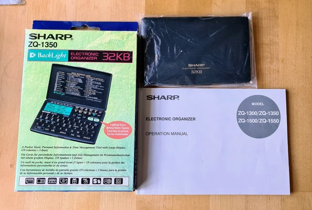 Organisateur électronique Sharp ZQ-1350 32Ko Vintage, LCD Défectueux, Pour Pièces
