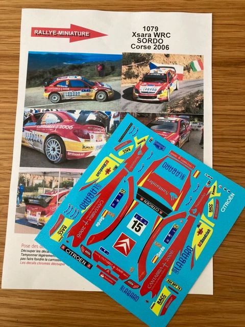 DECALS 1/24 PLAQUES WRC 2006 RALLYE TOUR DE CORSE / ARGENTINE PART 3 - COLORADO 24003 - Minicars