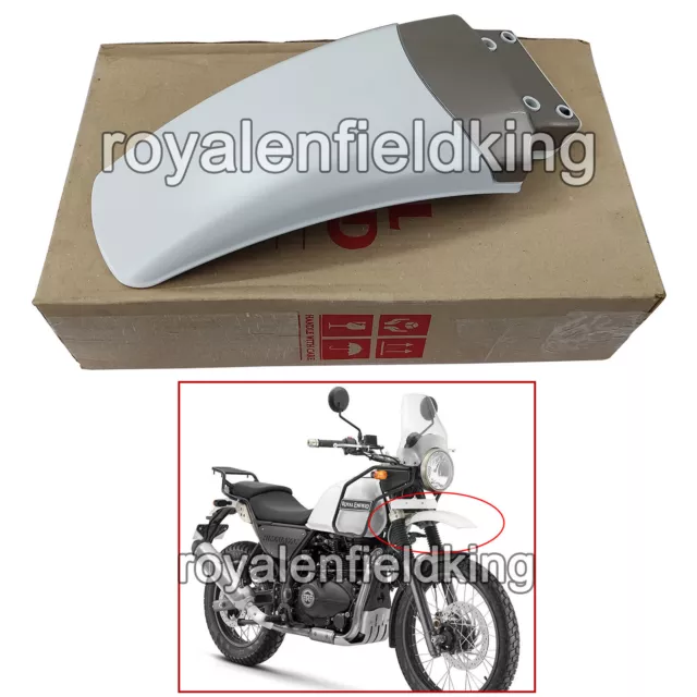 Original Royal Enfield Himalaya Original Weiß Farbe Vorne Schutzblech Montage