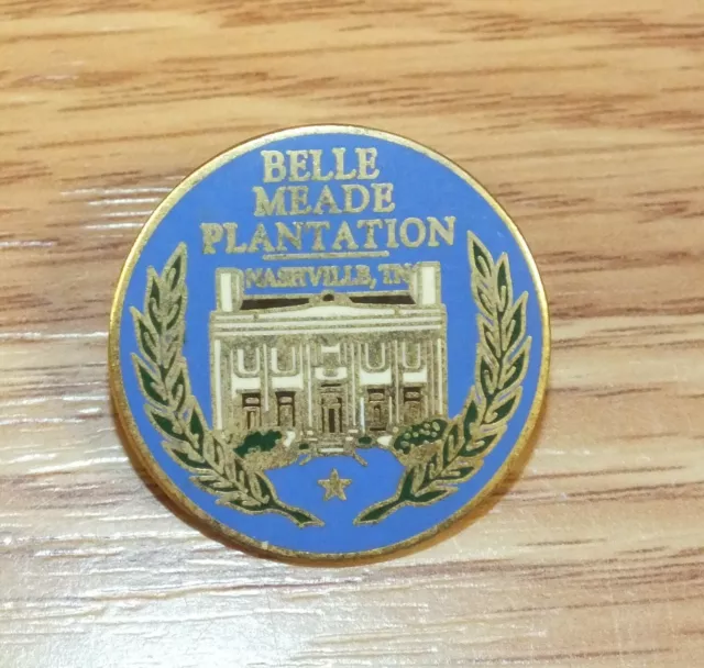 Blue & Gold Tone Belle Meade Plantation Nashville, TN Collectible Pin Lapel