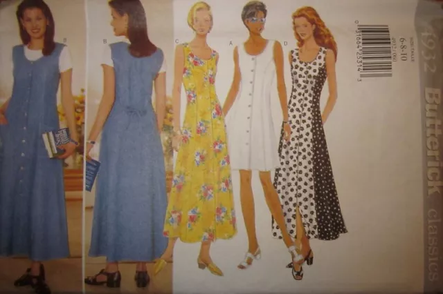 4932 Vintage Butterick SEWING Pattern Misses EASY 2 SEW Dress UNCUT Summer OOP