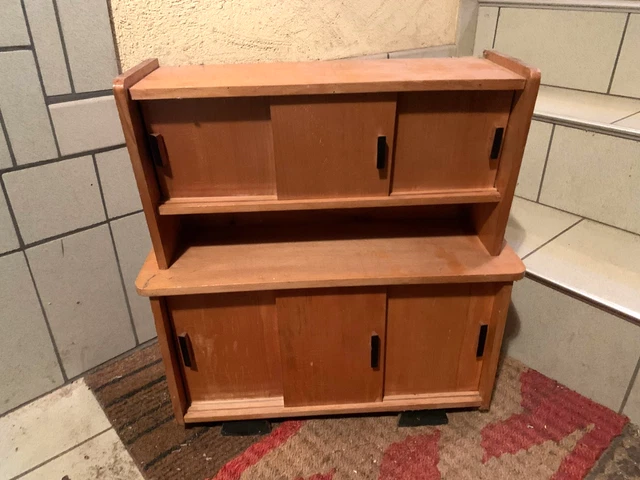 Jouet Ancien En Bois - Buffet De Cuisine Pour Poupée - Années 1950 - Fabrication Française
