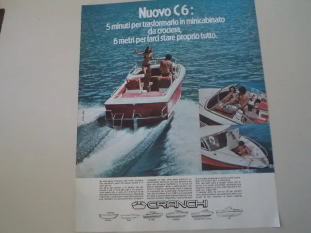advertising Pubblicità 1973 CRANCHI NUOVO C6 C 6