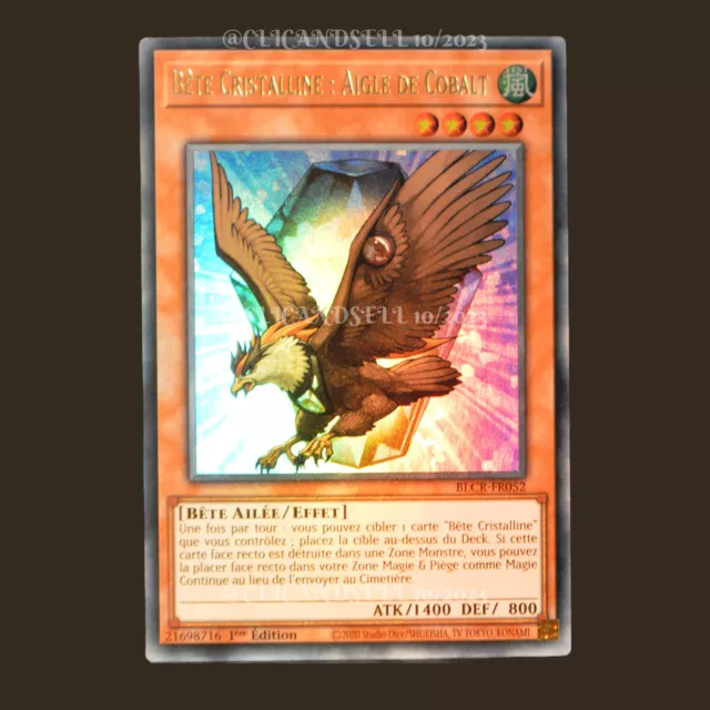 carte YU-GI-OH BLCR-FR052 Bête Cristalline : Aigle de Cobalt Ultra Rare