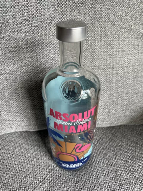 ✨RARE ABSOLUT Miami 1L Passionfruit Vodka Limited Edition bottle (Empty) 2