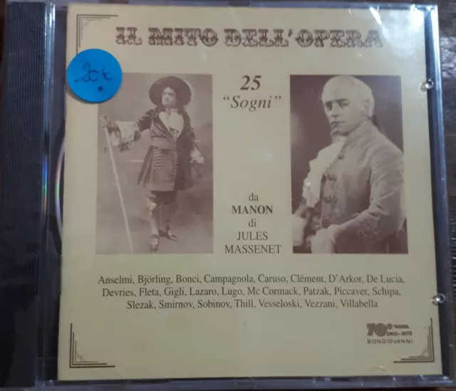 Il Mito Dell'opera -25 Sogni Da Manon Di Jules Massenet - Cd Sigillato (Sealed)