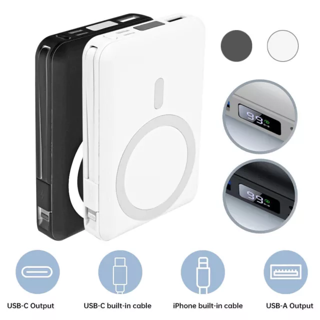 10000mAh MagSafe Power Bank Magnetic Wireless Charger Charger For iPhone 15 14