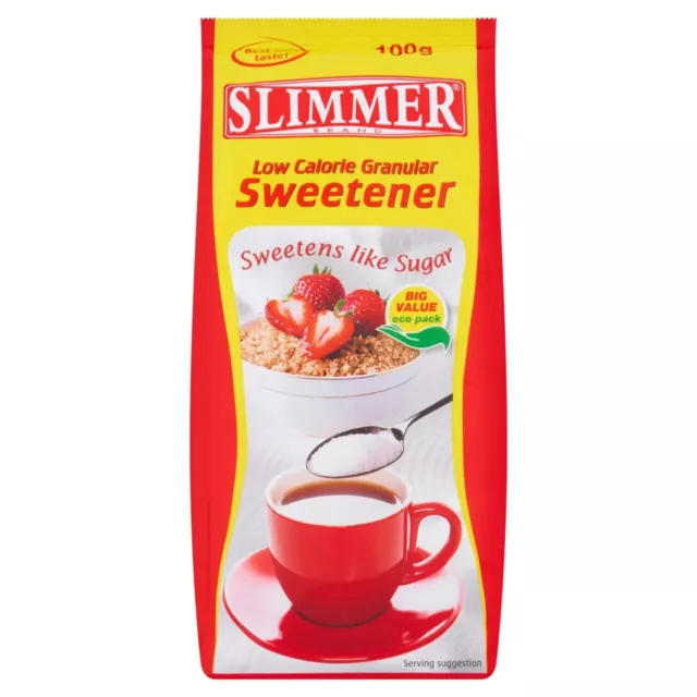 4x Slimmer Granulated Sweetener 100g. Low Calories. Use it Like Sugar- BB Jan 27