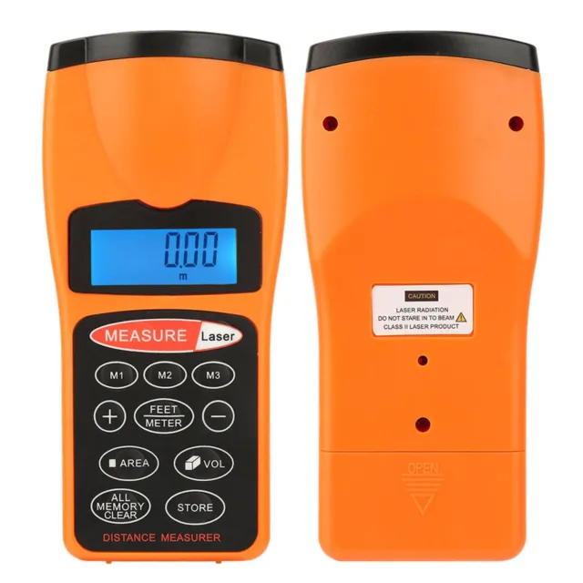 LCD Display Handheld Ultrasonic Meter Pointer Measuring Gauge Up To 18M Range