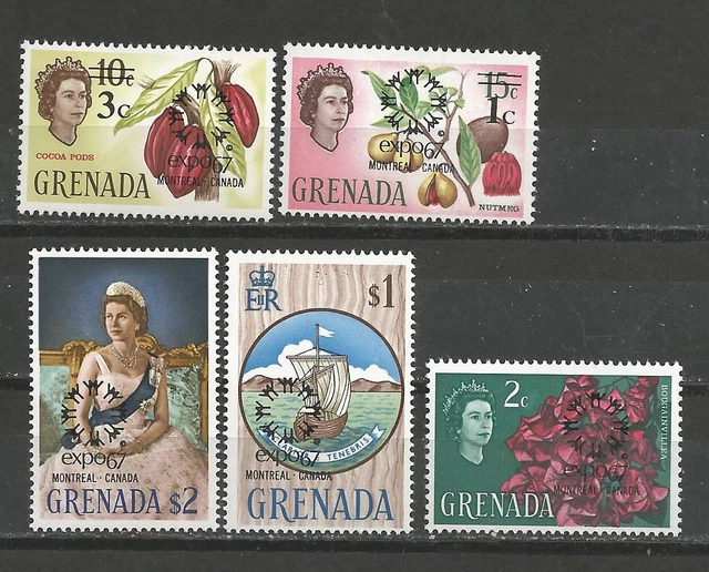 1967  Grenada  Qeii  Expo '67  Montreal   Sc. 241-45   Mnh**