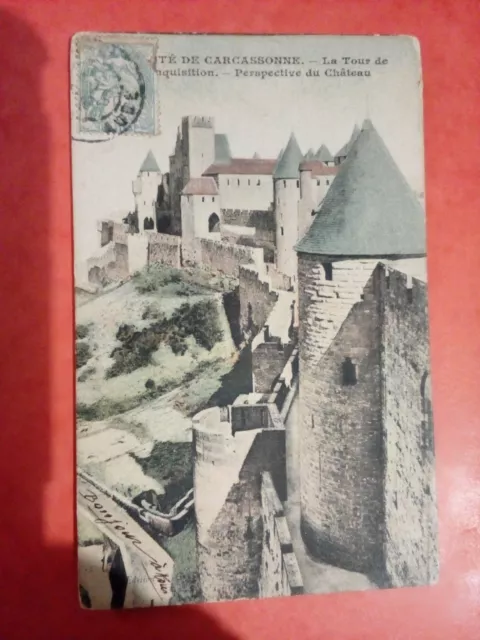 Cpa 11 AUDE citée de CARCASSONNE la tour de ? Perspective du château
