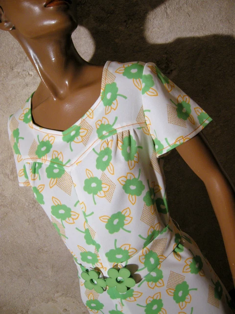 Robe Vintage Arlette Nastat Années 70 à Pois - Taille 38 - Vrai Vintage