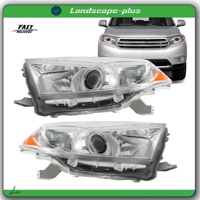 FOR 201113 TOYOTA Highlander Headlights Assembly Halogen Chrome Left