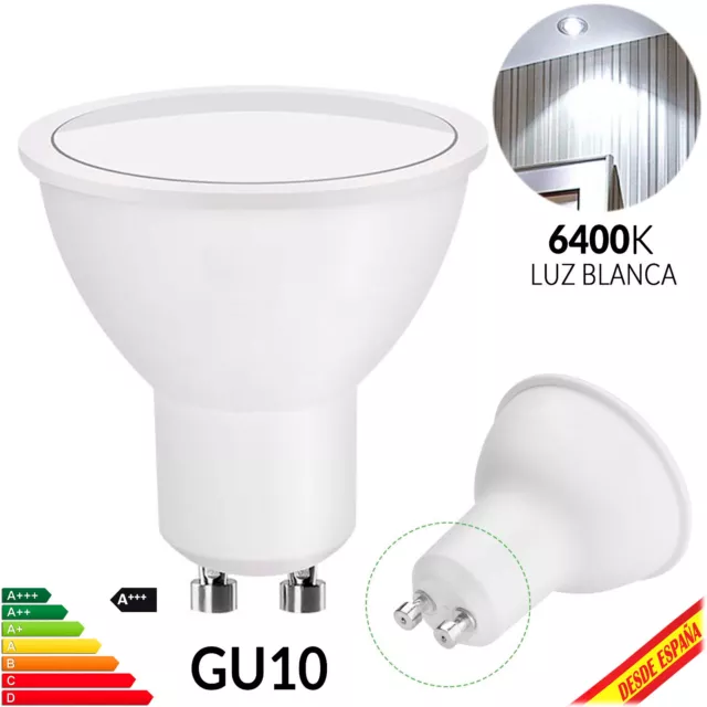 Luz Lámpara LED Blanco Foco GU10 COB Bombilla Ahorro de Energía 6W 5W 8W Bipin