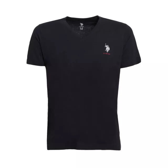 US POLO Assn Confezione 2 T-Shirt a Maniche Corte con Logo Davanti Scollo V BLU