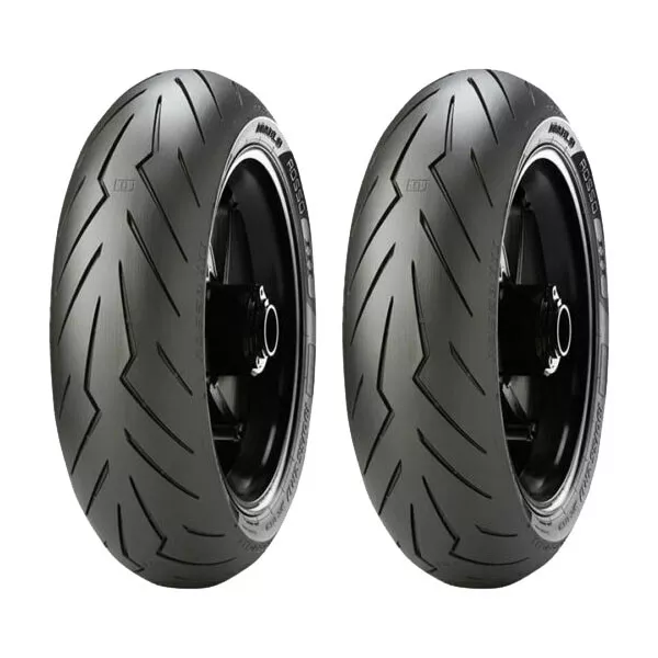 Coppia Gomme Pirelli 100/80-17 52S + 140/70-17 66S Diablo Rosso Sport