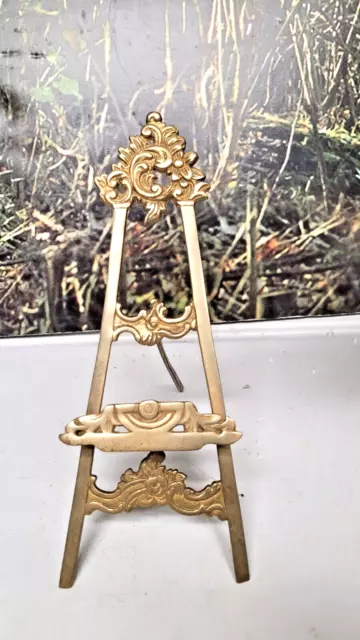 Vintage Brass Frame Stand - Book/ Picture/ Stand - Victorian Style 10''