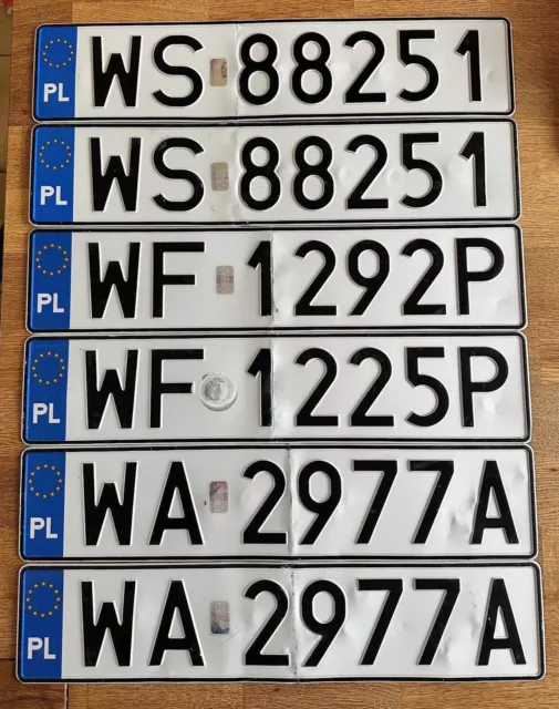 6 Nummernschild PL Kennzeichen POLEN 3 Paare Warschau Warszawa Warsaw Siedlce