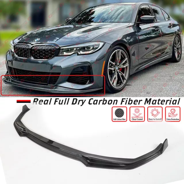 FOR 2019-2022 BMW G20 M340i 330i V Style Carbon Fiber Front Bumper Lip Splitter