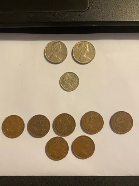 Australian Coins Cents 2,5,10 CENT Collection of 10 | Elizabeth II 1966 - 1968