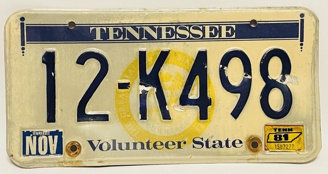 US Tennessee, License Plates, Automobilia, Transportation