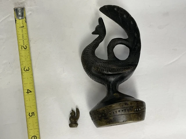 Rare Complete Set Antique Burmese Opium Bronze Weight Set Peacock Bird 9 Pc Vtg 17