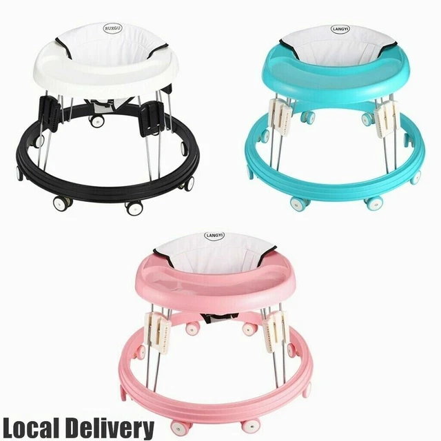 Portable Baby Walker Activity Toy First Step Push Along Walking Bouncer Safety